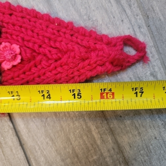 Crocheted Headband Pink Rose - Picture 8 of 8